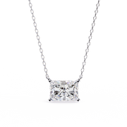 Solar Edge – Radiant Cut Diamond Bold Pendant Necklace