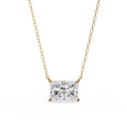 Solar Edge – Radiant Cut Diamond Bold Pendant Necklace