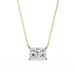 Solar Edge – Radiant Cut Diamond Bold Pendant Necklace