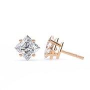 Regal Square – Princess Cut Diamond Stud Earrings