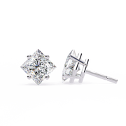 Regal Square – Princess Cut Diamond Stud Earrings