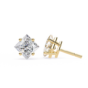 Regal Square – Princess Cut Diamond Stud Earrings