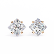 Regal Square – Princess Cut Diamond Stud Earrings