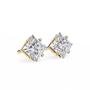 Regal Square – Princess Cut Diamond Stud Earrings
