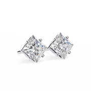 Regal Square – Princess Cut Diamond Stud Earrings