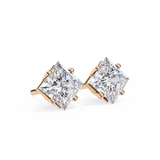 Regal Square – Princess Cut Diamond Stud Earrings