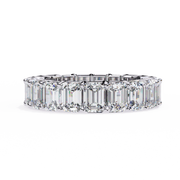 Crescent Bloom – Emerald Cut Lab Diamond Open Band
