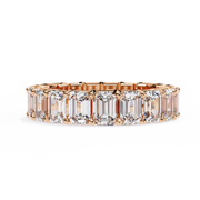 Crescent Bloom – Emerald Cut Lab Diamond Open Band