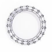 Crescent Bloom – Emerald Cut Lab Diamond Open Band