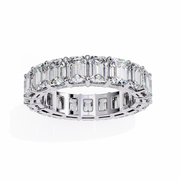 Crescent Bloom – Emerald Cut Lab Diamond Open Band