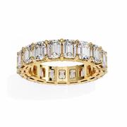 Crescent Bloom – Emerald Cut Lab Diamond Open Band