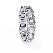 Crescent Bloom – Emerald Cut Lab Diamond Open Band
