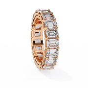 Crescent Bloom – Emerald Cut Lab Diamond Open Band