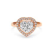 HEART SOLITAIRE HALO RING
