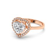 HEART SOLITAIRE HALO RING