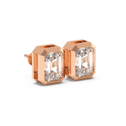 EMERALD BEZEL STUDS