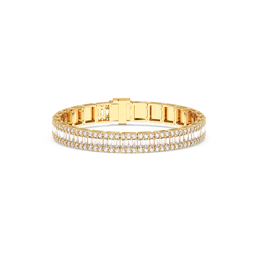 7CTW EMERALD ROUND FANCY TENNIS BRACELET