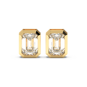 EMERALD BEZEL STUDS