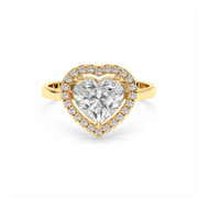 HEART SOLITAIRE HALO RING