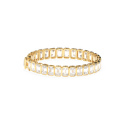Solitaire Emerald Labgrown Diamond Bezel Tennis Bracelet