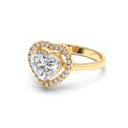 HEART SOLITAIRE HALO RING