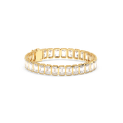 Solitaire Emerald Labgrown Diamond Bezel Tennis Bracelet