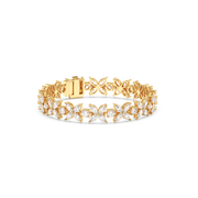 Marquise-Round Labgrown Diamond Flower Bracelet
